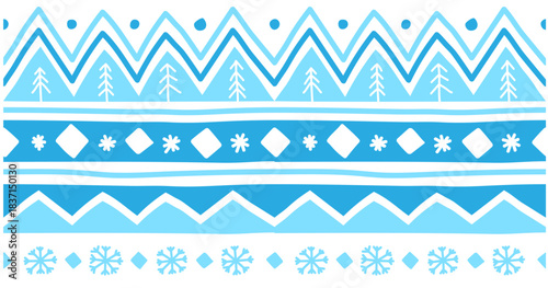 blue winter embroidery knit pattern doodle hand darawing christmas