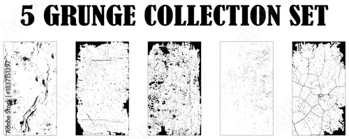 Vintage monochrome black and white grunge texture. The pattern of ink spots, splashes, lines. Collection of grunge dust texture.