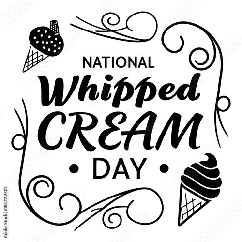 NATIONAL WHIPPED CREAM DAY vector illustration 