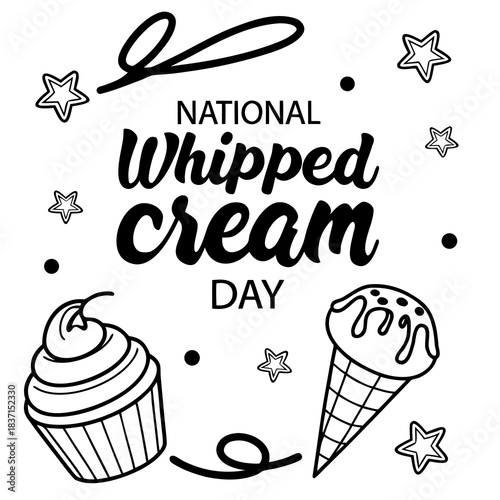 NATIONAL WHIPPED CREAM DAY vector illustration isolated on white background