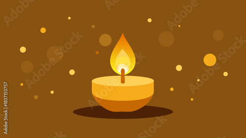 Warm Candlelight Bokeh with Orange Gold Glow 