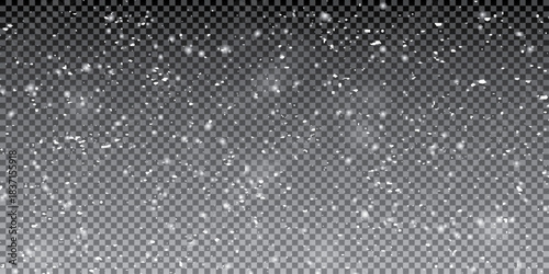 Falling Snow Effect Overlay – Isolated Snow Particles on transparent Background with Winter Texture for Atmospheric and Festive Designs	