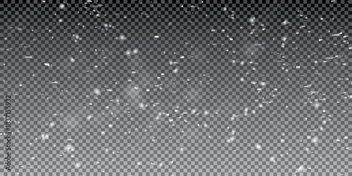 Snowfall, abstract nature background, heavily blurred landscape, blizzard and white snow backdrop. Vector illustration.