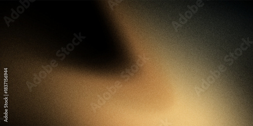 Black noise seamless gradient pattern with golden light leak bg. Festive vector illustration with watercolor effect and paper texture. Blurred abstract background
