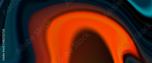 Vibrant abstract vector background with flowing teal waves and bold orange-red streaks, creating dynamic contrast and modern fluid motion.