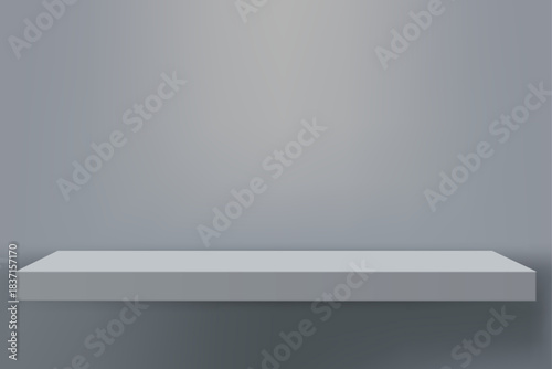 Realistic illustration of a showroom for a product presentation, a museum exhibition, a shop window, an empty advertising platform, a wall template for a modern fashion gallery