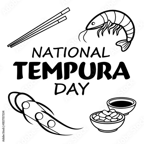 NATIONAL TEMPURA DAY vector illustration isolated on white background