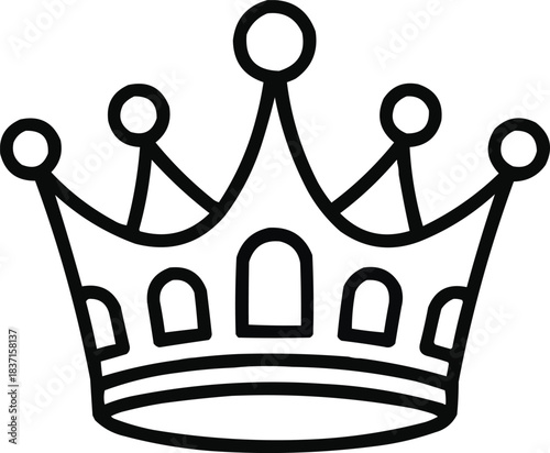 Minimal Royal Crown Outline Icon Elegant Monarchy Symbol