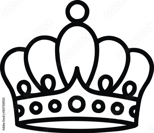 Minimal Royal Crown Outline Icon Elegant Monarchy Symbol