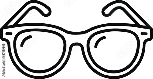 Minimal Sunglasses Outline Icon Fashion and Summer Accessory