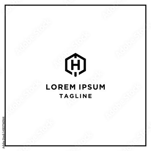 mh or hm hexagon logo