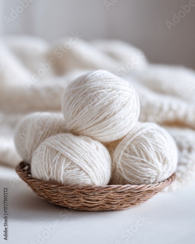 Trendy Cloud Dancer 2026 Soft Yarn Balls Knitting Concept