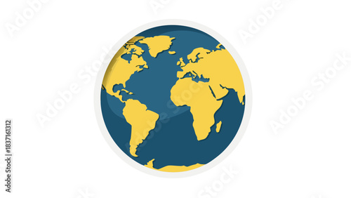 Pixelated Globe Earth Representation With Continents Africa Europe Asia North America South America Australia And Antarctica In Yellow Blue Colors Isolated On Black Background