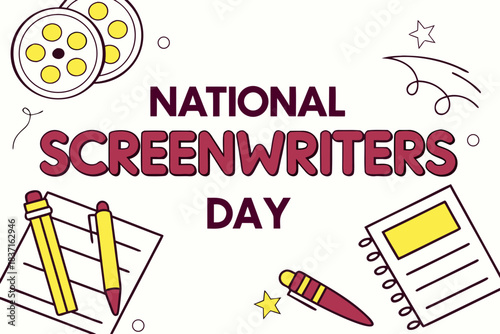 NATIONAL SCREENWRITERS DAY vector illustration 