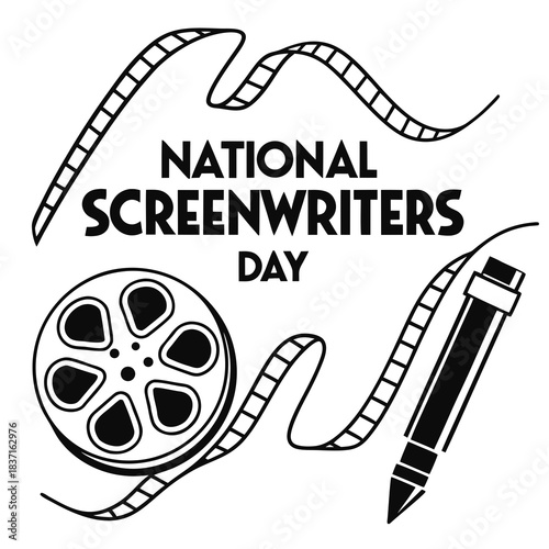 NATIONAL SCREENWRITERS DAY vector illustration isolated on white background