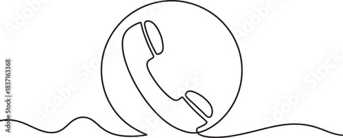 retro telephone handset within a circle