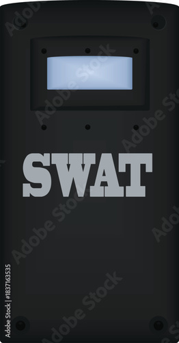 Metal police shield. vector illustration