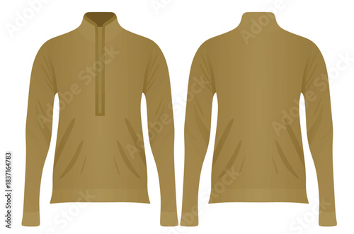 Brown woman long neck t shirt. vector	