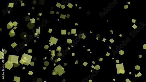 Animation Cube Particles Falling Down.Abstract cube Particle Movement
