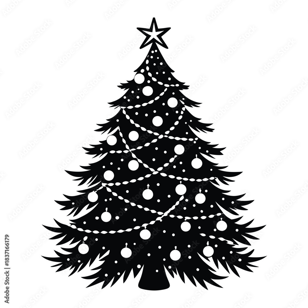 Obraz premium christmas tree vector illustration