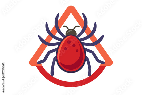 High-quality illustration of a tick insect with realistic detail and color. This vector graphic shows the tick’s body structure, legs, and texture, perfect for educational, scientific, and medical pur