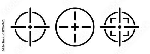 Target icons. includes crosshair, sniper sight, Vector illustration