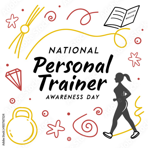 NATIONAL PERSONAL TRAINER AWARENESS DAY vector illustration 