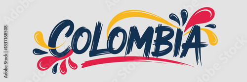 Colombian patriotic banner design featuring vibrant national flag colors in a modern vector composition ideal for cultural celebrations, national pride themes, festive posters, heritage events, and tr