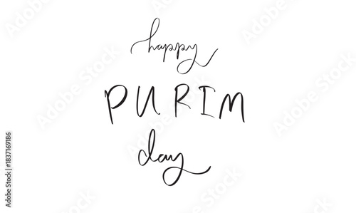 Happy purim day text font calligraphy hand written lettering script black color object icon happy purim day festival march masquerade brazilian anniversary happy purim carnival mardi parade march gift