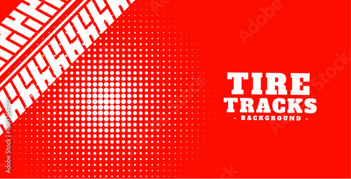 Red Tire Tracks Background for Automotive Graphics