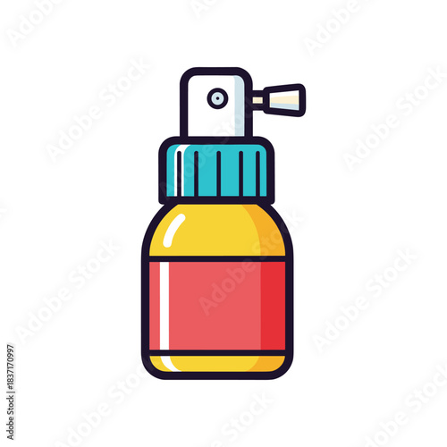 Colorful Nasal Spray Bottle Icon for Allergy and Cold Relief.