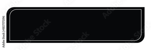 A blank black rectangular sign with rounded corners and a thin white border. Vector illustration. EPS 10 .