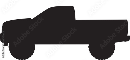 Pickup truck silhouette isolated on white background