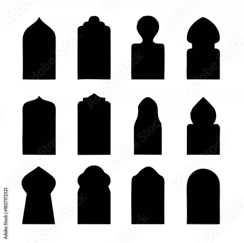 Arab arch door shape set. Isl...
