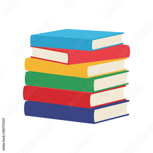 Stack of Colorful Books Educational Resource for Reading and Learning.