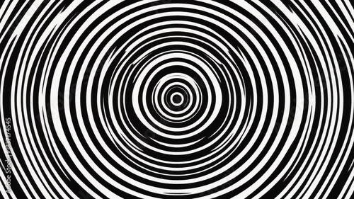flawlessly repetitive animation of concentric black lines radiating outward in perfect circular waves,