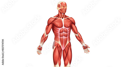 Human Muscular System 3D Anatomical Illustration