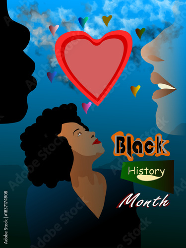 A powerful silhouette illustration of Black people sharing love and unity, to remember and celebrate culture, heritage, and strength during Black History Month.
