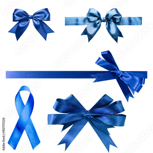 Collection of Ribbons isolated with transparent background 