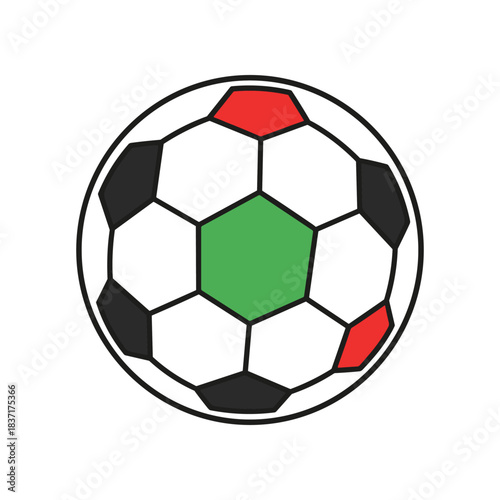 Colorful Soccer Ball with Unique Panel Design.