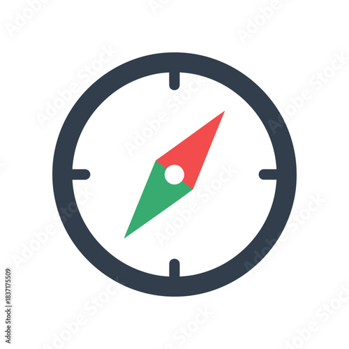 Compass navigation tool showing direction and orientation for travel and exploration.