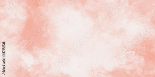 Red watercolor stains on white paper paint abstract texture background. Pink watercolor background Abstract living coral color shades watercolor aquarelle painted background . Brush stroked painting .