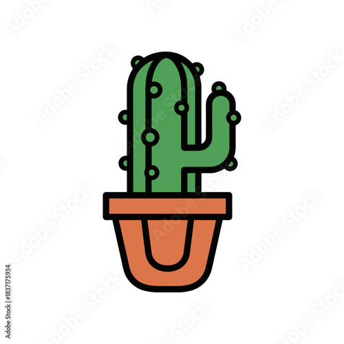 Green Saguaro Cactus in a Terracotta Pot 1.