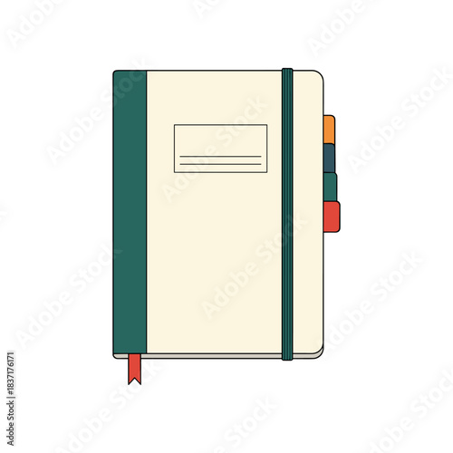 Minimalist Notebook with Bookmark and Tabs for Organization.