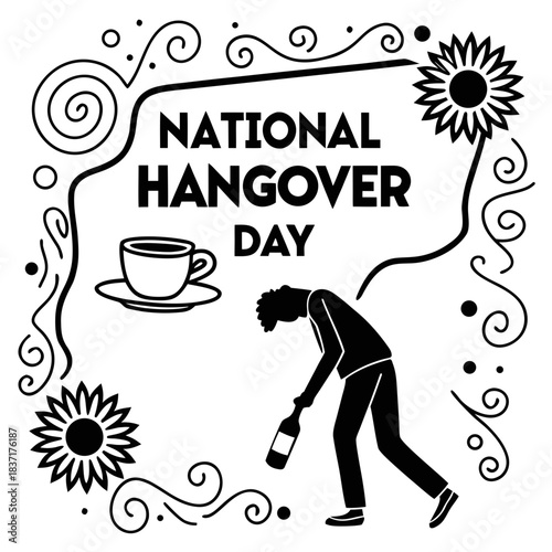 NATIONAL HANGOVER DAY vector illustration 
