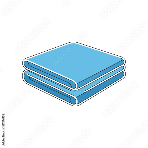 Simple blue folded towels or blankets stacked neatly.