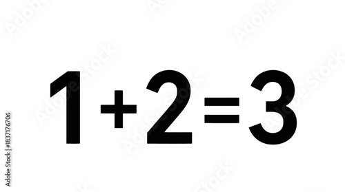 Simple Addition Equation Vector Illustration