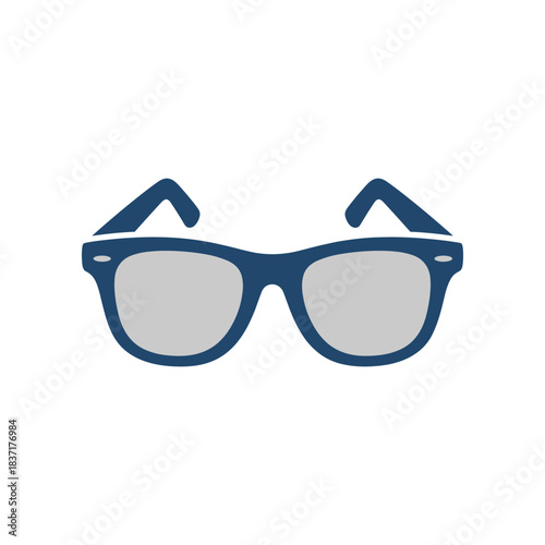 Stylish Blue Wayfarer Sunglasses Icon.