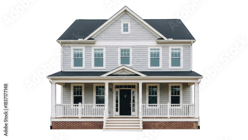 House Exterior Isolated on White Background