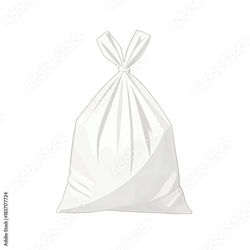 White Plastic Garbage Bag Illustration
